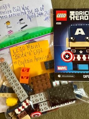 LEGO MARVEL BRICK'H'EADZ "Captain America" 41589 EUC!